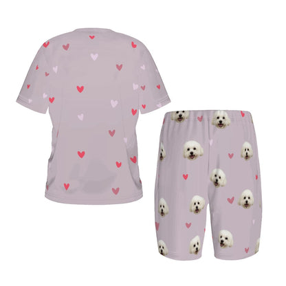 Rear view of the custom-printed pajama set layout. Every inch, including the background color, is a bespoke design brought to life for the devoted parent and their cherished pet.
