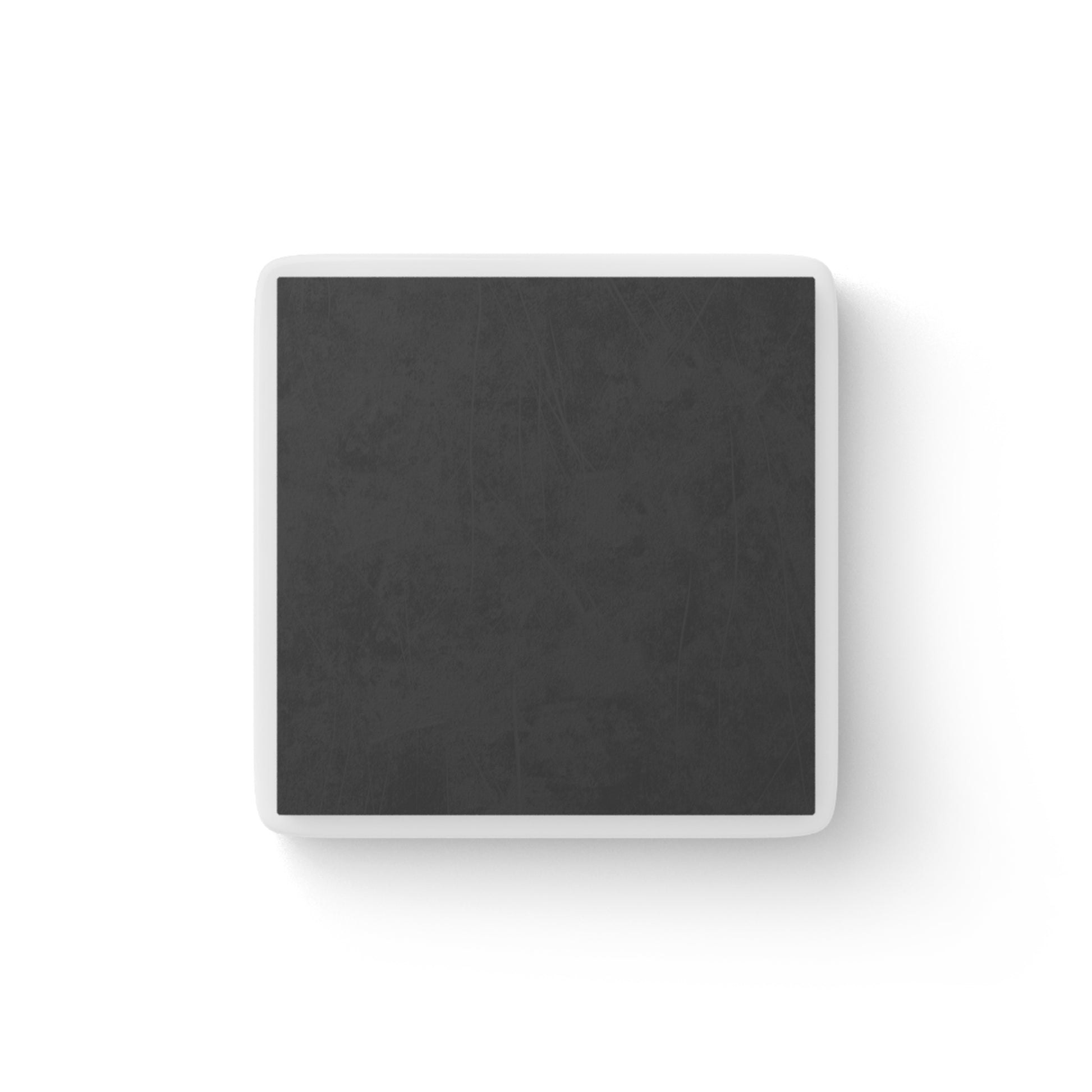 Rear view of the square porcelain magnet showing the strong magnetic backing. High-quality materials for a durable bespoke keepsake designed for pet lovers and their families.