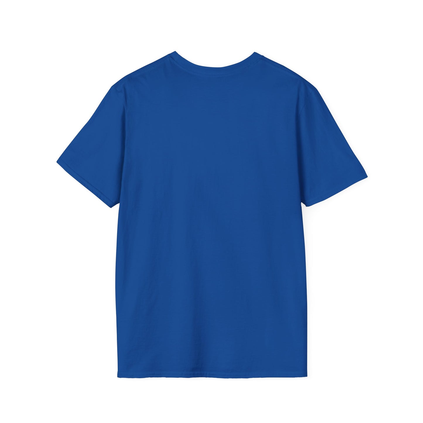 Rear view of the royal blue unisex regular t-shirt. A high-quality base for your bespoke pet art, available in sizes S to 3XL for every devoted parent.