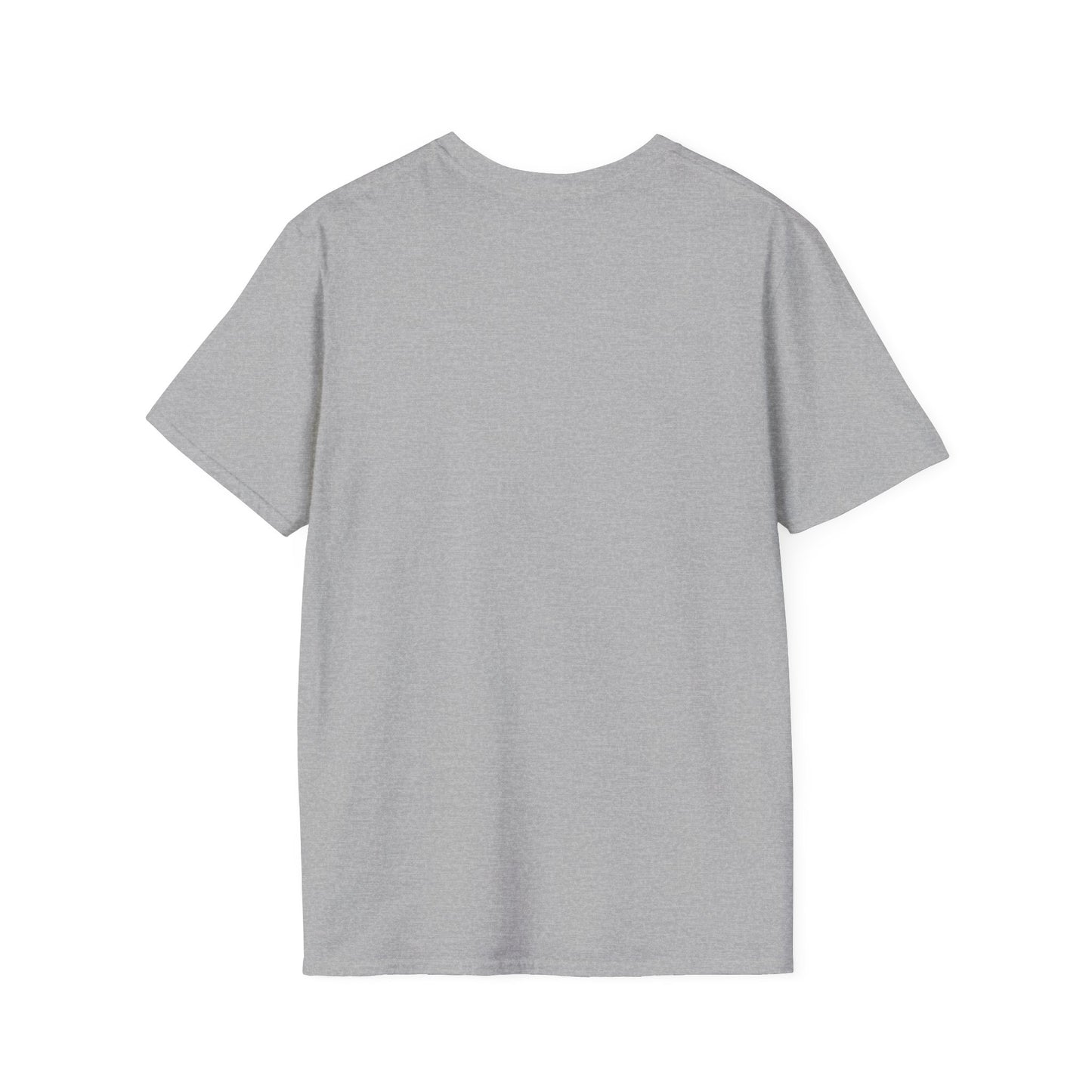 Rear view of the grey unisex regular t-shirt. A high-quality base for your bespoke pet art, available in sizes S to 3XL for every devoted parent.