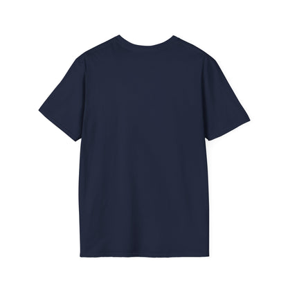 Rear view of the navy blue unisex regular t-shirt. A high-quality base for your bespoke pet art, available in sizes S to 3XL for every devoted parent.