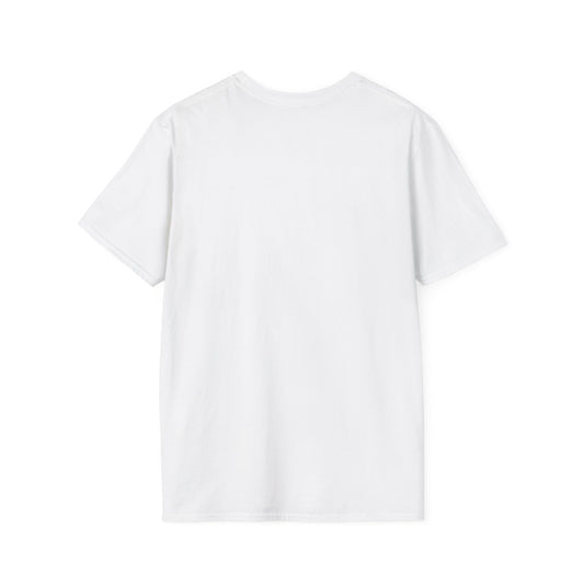Rear view of the white unisex regular t-shirt. A high-quality base for your bespoke pet art, available in sizes S to 3XL for every devoted parent.
